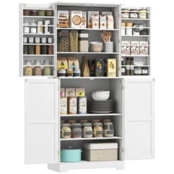 HOMCOM 72" Farmhouse Kitchen Pantry Cabinet, Tall Storage Cabinet With 4 Barn Doors, 4 Adjustable Shelves, 8 Door Shelves 15 HOMCOM 72" Farmhouse Kitchen Pantry Cabinet, Tall Storage Cabinet With 4 Barn Doors, 4 Adjustable Shelves, 8 Door Shelves -Homcom Shop GUEST 356752cb 00e6 499d be63 ddb3bf446a49