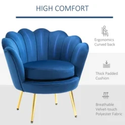 HomCom Elegant Velvet Upholstered Accent Leisure Club Chair With Gold Metal Legs -Homcom Shop GUEST 36821f06 031a 4cfd 8ad6 b397a37162c9