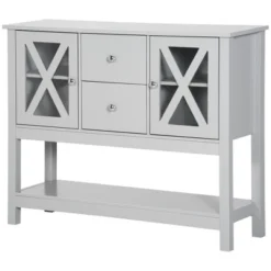 HOMCOM 70" Kitchen Buffet Hutch With 3-Tier Shelving, Freestanding Storage Pantry Cabinet With Adjustable Shelves, Countertop, Gray -Homcom Shop GUEST 36ca1e6e 8048 468c a81d 637f6c32595f