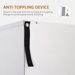 HOMCOM 66" Buffet With Hutch, Freestanding Kitchen Pantry With 2 Large Cabinets, 1 Pull Up Cabinet, 3 Drawers & Wide Countertop, White -Homcom Shop GUEST 371947ec d48c 47b3 b170 125f3d87458b