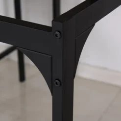 HOMCOM 5 Piece Modern Dining Table And 4 Stools Industrial Dining Set With Footrest & Metal Legs, For Kitchen, Natural -Homcom Shop GUEST 379ebc80 5647 4125 963f 445f7247e9db