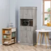 HOMCOM 72" Kitchen Buffet With Hutch, Freestanding Pantry Cupboard With Utility Drawer, 2 Door Cabinets And Countertop, Grey Wood Grain -Homcom Shop GUEST 37f66df0 7507 4fff 81c5 445ec9fedcfb