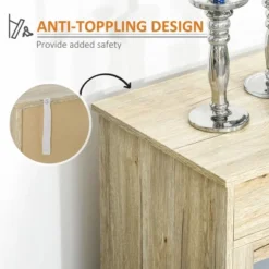 HOMCOM Rustic Farmhouse Sideboard, Buffet Cabinet With 2 Glass Doors, Adjustable Shelves And 2 Drawers For Kitchen, Living Room, Oak -Homcom Shop GUEST 38622665 5426 4846 8eb4 57edcac72619