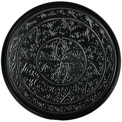 HOMCOM 24" Round Coffee Table With Hammered Tray Top, Vintage Metal Center Table For Living Room, Bedroom, Side Table 7 HOMCOM 24" Round Coffee Table With Hammered Tray Top, Vintage Metal Center Table For Living Room, Bedroom, Side Table - Image 5