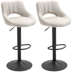 HOMCOM Modern Bar Stools Set Of 2 Swivel Bar Height Barstools Chairs With Adjustable Height, Round Heavy Metal Base, And Footrest 17 HOMCOM Modern Bar Stools Set Of 2 Swivel Bar Height Barstools Chairs With Adjustable Height, Round Heavy Metal Base, And Footrest -Homcom Shop GUEST 3ab4761e 5cdb 4600 8c24 2456c3a6f30b