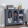 HOMCOM Elegant Kitchen Sideboard, Buffet Cabinet With Storage, Adjustable Shelves For Living Room, Study, 3 Glass Doors, Gray -Homcom Shop GUEST 3b5b16db 118f 49d8 9ff1 d36a7938c185