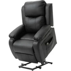 HOMCOM Living Room Power Lift Chair, PU Leather Electric Recliner Sofa Chair For Elderly With Remote Control -Homcom Shop GUEST 3cb2df87 b0d9 4932 b58a 6e4383384539