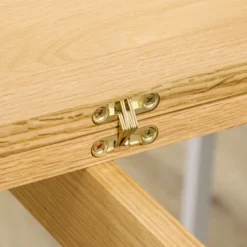 HOMCOM 31.5"/51" Resizing Space Saving Table With Easy To Clean Surface, Folding Dining Table, Small Kitchen Table, Wood Dining Table 4–6 People, Oak -Homcom Shop GUEST 3cc0daa4 8e69 498e a281 c7df0c53cda6