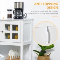 HOMCOM Kitchen Sideboard Serving Buffet Cabinet Cupboard Console Table With Adjustable Shelves, Glass Doors, And 2 Drawers, For Living Room -Homcom Shop GUEST 3e6dc532 a7e7 4cd4 b895 f2d47d19a08f