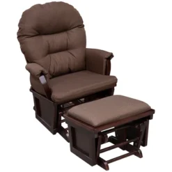 HOMCOM Nursery Glider Rocking Chair With Ottoman, Thick Padded Cushion Seating And Wood Base -Homcom Shop GUEST 3e9f6ac8 9d86 4218 a92b 21ac60f58b54