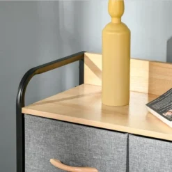 HOMCOM 5-Drawer Fabric Dresser Tower, 4-Tier Storage Organizer With Steel Frame For Hallway, Bedroom And Closet, Light Gray -Homcom Shop GUEST 3f8b4fb7 6930 45d5 89f0 35e59b6c2726