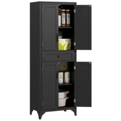 HOMCOM 67" Tall Freestanding Kitchen Pantry Cabinet, 4-Door Storage Cabinet With Drawer And Adjustable Shelves For Dining Room 15 HOMCOM 67" Tall Freestanding Kitchen Pantry Cabinet, 4-Door Storage Cabinet With Drawer And Adjustable Shelves For Dining Room -Homcom Shop GUEST 4049aef8 d4ea 41db 84fa 9dd305c6e4d9