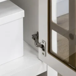 HOMCOM Kitchen Cabinet, Storage Cabinet, Sideboard Buffet Cabinet With Double Glass Doors For Kitchen, Living Room, White -Homcom Shop GUEST 40dd5b5f e5a5 471d 83c8 4896f4a805c6