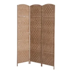 HOMCOM 6' Tall Wicker Weave 3 Panel Room Divider Privacy Screen - Natural -Homcom Shop GUEST 43276678 404a 42fb a1ac 1770f57e722b