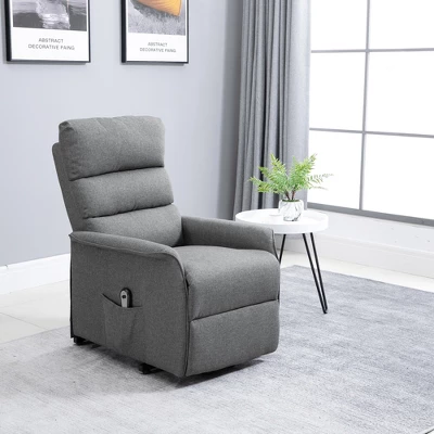 HOMCOM Power Lift Assist Recliner Chair For Elderly With Remote Control, Linen Fabric Upholstery Gray 3 HOMCOM Power Lift Assist Recliner Chair For Elderly With Remote Control, Linen Fabric Upholstery Gray