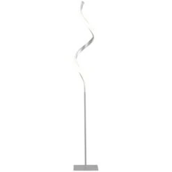 HOMCOM Modern Spiral Floor Lamp, LED Standing Lamp Warm White With Square Base And Foot Switch For Living Room, Bedroom, Silver -Homcom Shop GUEST 49f5652f eb39 4ba7 b275 42f0ce55b562