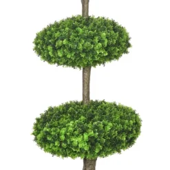 HOMCOM Set Of 2 Artificial Plants Home Decor Indoor & Outdoor Plants Fake Boxwood Topiary Trees In Pots, Faux Trees, 43.25" -Homcom Shop GUEST 4b37d2f7 d7e1 4ef2 828d d207b5f2fc86