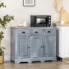 HOMCOM Sideboard Buffet Cabinet With Storage Drawers Adjustable Shelves Countertop Dining Room Cabinet Kitchen Buffet Living Room Furniture Gray -Homcom Shop GUEST 4cb6e201 85d0 44a9 a901 909511a3950a