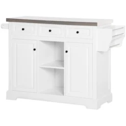 HOMCOM Rolling Kitchen Island On Wheels With Stainless Steel Top, Spice Rack & Drawers, Utility Portable Multi-Storage Cart On Wheels -Homcom Shop GUEST 4d80202c fe1b 458f a21c eda55f0bf433