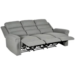 HOMCOM Recliner Sofa Couch With Easy Pull Handles And Adjustable Footrest, 3 Seater Sofa Modern Couch, Gray -Homcom Shop GUEST 4e524981 c02c 4ca4 b112 cfc002a69fca