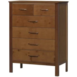 HOMCOM Tall Dresser For Bedroom, 6 Drawer Dresser, Chest Of Drawers With Bamboo Frame, Brown -Homcom Shop GUEST 4effb9fc 5088 4404 a62a 61e99abc689c