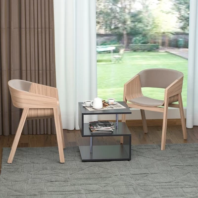 HOMCOM 20" Modern S-Shaped Multi-Level Accent End Table Shelf With Steel Poles 3 HOMCOM 20" Modern S-Shaped Multi-Level Accent End Table Shelf With Steel Poles