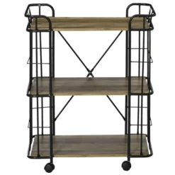 HOMCOM 25" Rolling Kitchen Cart, Kitchen Storage Trolley With 3 Shelves For Dining Room, Laundry Room, And Bathroom, Natural -Homcom Shop GUEST 4ff12b4e e781 4138 b395 0bc52fb2748f