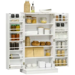 HOMCOM 41" Kitchen Pantry, 2-Door Kitchen Cabinet With 5-tier Storage Shelving, 12 Spice Racks And Adjustable Shelves For Dining Room -Homcom Shop GUEST 5103e86a 1f5b 44a6 903e 36dd324856af