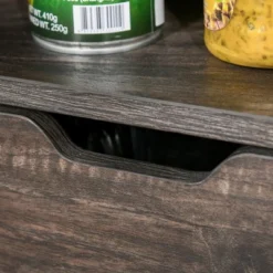 HOMCOM Industrial Sideboard, Freestanding Coffee Bar Cabinet, Buffet Cabinet With 2 Drawers, 2 Shelves & Metal Mesh Door, Dark Brown/Black -Homcom Shop GUEST 5479691c a479 4bf3 b0a4 75c178a4cd64