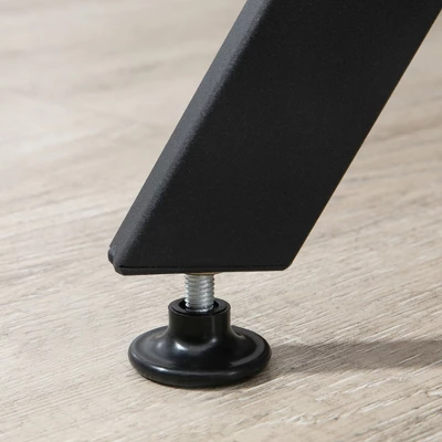 HOMCOM Industrial Dining Table Set Space-Saving Kitchen Table And Chairs Set With Round Table Padded Seat And Steel Frame Brown 5 Piece 6 HOMCOM Industrial Dining Table Set Space-Saving Kitchen Table And Chairs Set With Round Table Padded Seat And Steel Frame Brown 5 Piece - Image 4