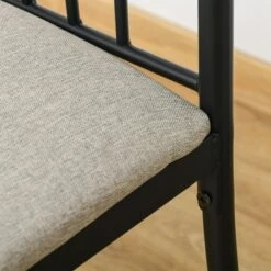 HOMCOM 5 Piece Dining Room Table Set With 4 Metal Frame Chairs For Kitchen, Dinette, Breakfast Nook, Grey -Homcom Shop GUEST 54e84aac ef15 4a76 b6f4 e6b1decd076f