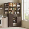HOMCOM 71" LED Kitchen Pantry Cabinet, Farmhouse Storage Cabinet With Door Shelves, Adjustable Shelves And Drawer, Distressed Brown -Homcom Shop GUEST 55272ffa 7f4e 4b86 a68e aa99f00ca464