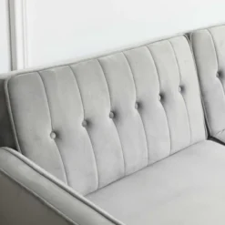 HOMCOM Convertible Sleeper Sofa, Futon Sofa Bed With Split Back Design Recline, Thick Padded Velvet-Touch Cushion Seating And Wood Legs, Light Grey -Homcom Shop GUEST 55d3551b 1fb1 4a46 a3c5 2fd8b15f818a