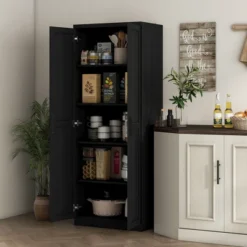HOMCOM Kitchen Pantry, Freestanding 5-tier Storage Cabinet With 2 Adjustable Shelves For Dining Room, Living Room -Homcom Shop GUEST 55d7a7c2 bbf2 4804 89c3 b39987b78f51