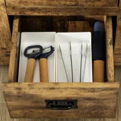 HOMCOM Industrial Buffet Cabinet Free Standing Kitchen Sideboard With Five Drawers Two Door Cabinets Adjustable Shelf For Living Room -Homcom Shop GUEST 57773bdb 660b 4fbb 8ac0 5782df0331ab