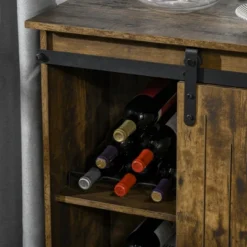 HOMCOM Industrial Sideboard Storage Cabinet, Serving Bar Buffet With Sliding Barn Door And 6-Bottle Wine Rack 12 HOMCOM Industrial Sideboard Storage Cabinet, Serving Bar Buffet With Sliding Barn Door And 6-Bottle Wine Rack -Homcom Shop GUEST 58487213 6fe4 4110 83ed 836ce3117b3a