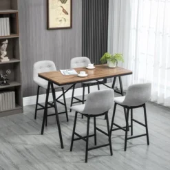 HOMCOM Industrial Bar Table With Steel Frame, Counter Height Table Pub Table For Kitchen Dining Room Cafe, Brown/Black -Homcom Shop GUEST 5853533d 1e0a 4eda b177 43a1b320427f