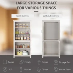 HOMCOM 64" 4-Door Kitchen Pantry, Freestanding Storage Cabinet With 3 Adjustable Shelves For Kitchen, Dining Or Living Room -Homcom Shop GUEST 593fc79d 876f 4e76 af5e db1e42c6fa98