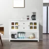 HOMCOM Kitchen Sideboard Serving Buffet Cabinet Cupboard Console Table With Adjustable Shelves, Glass Doors, And 2 Drawers, For Living Room -Homcom Shop GUEST 5a4c23aa 80c5 4f68 af1d 458570af22ae