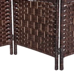 HOMCOM 6' Tall Wicker Weave 4 Panel Room Divider Privacy Screen - Brown -Homcom Shop GUEST 5aee4909 eb2f 4e5e b82c 59ad983bad35