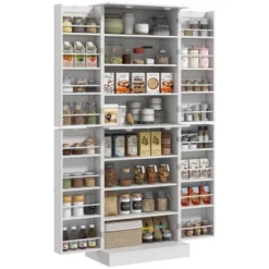 HOMCOM 65" Kitchen Pantry Cabinet, Modern Storage Cabinet With Doors And Shelves, Freestanding Cupboard For Dining Room -Homcom Shop GUEST 5b658eca feac 4b05 bb58 9def17986e27