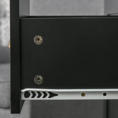 HOMCOM Modern Floor Cabinet, Storage Sideboard, Kitchen Buffet Table With Rubberwood Top, 3 Drawers And Cabinet With Adjustable Shelf 7 HOMCOM Modern Floor Cabinet, Storage Sideboard, Kitchen Buffet Table With Rubberwood Top, 3 Drawers And Cabinet With Adjustable Shelf - Image 5