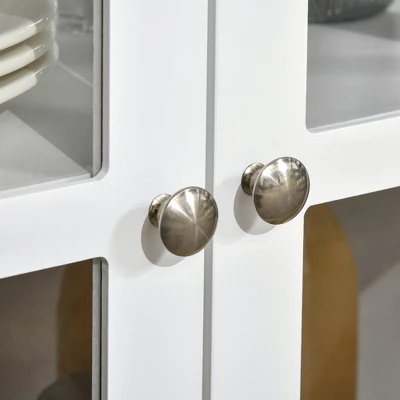 HOMCOM Kitchen Sideboard, Tempered Glass Door Buffet Cabinet With Adjustable Storage Shelf For Living Room, Kitchen, Study, White 6 HOMCOM Kitchen Sideboard, Tempered Glass Door Buffet Cabinet With Adjustable Storage Shelf For Living Room, Kitchen, Study, White - Image 4