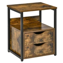 HOMCOM Industrial Side Table, End Table With 2 Storage Drawers Accent Piece 13 HOMCOM Industrial Side Table, End Table With 2 Storage Drawers Accent Piece -Homcom Shop GUEST 5dace13c d809 475c 8ebc 99053e718f00