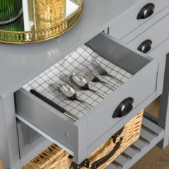 HOMCOM Sideboard Buffet Cabinet, Storage Serving Console Table With 4 Drawers And Slatted Bottom Shelf For Kitchen, Living Room 13 HOMCOM Sideboard Buffet Cabinet, Storage Serving Console Table With 4 Drawers And Slatted Bottom Shelf For Kitchen, Living Room -Homcom Shop GUEST 60b52ab8 9c47 4b2b a0a2 52ee0e72fcef