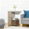 HOMCOM C-Shaped Sofa Side Table Mobile End Table With Storage And Wheels For Living Room, Bedroom, Office -Homcom Shop GUEST 6205f539 c4a3 4475 9c83 97608ef519ac