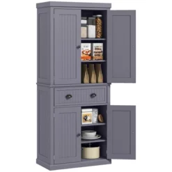 HOMCOM 72" Traditional Freestanding Kitchen Pantry Cabinet Cupboard With Doors And 3 Adjustable Shelves 23 HOMCOM 72" Traditional Freestanding Kitchen Pantry Cabinet Cupboard With Doors And 3 Adjustable Shelves -Homcom Shop GUEST 6293de1a 2b19 4042 864c a69f37b3a311