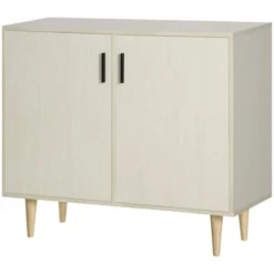 HOMCOM Modern Kitchen Storage Cabinet, Accent Sideboard With Adjustable Shelves And Wood Legs For Dining Living Room, Natural -Homcom Shop GUEST 62dbd20e be04 46db 8676 de8747370844