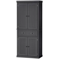 HOMCOM 72" Traditional Freestanding Kitchen Pantry Cabinet Cupboard With Doors And 3 Adjustable Shelves, Black 9 HOMCOM 72" Traditional Freestanding Kitchen Pantry Cabinet Cupboard With Doors And 3 Adjustable Shelves, Black -Homcom Shop GUEST 636b79db 763d 4ac6 af9f 381fb9ff7299