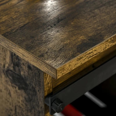 HOMCOM Industrial Sideboard Storage Cabinet, Serving Bar Buffet With Sliding Barn Door And 6-Bottle Wine Rack 7 HOMCOM Industrial Sideboard Storage Cabinet, Serving Bar Buffet With Sliding Barn Door And 6-Bottle Wine Rack - Image 5